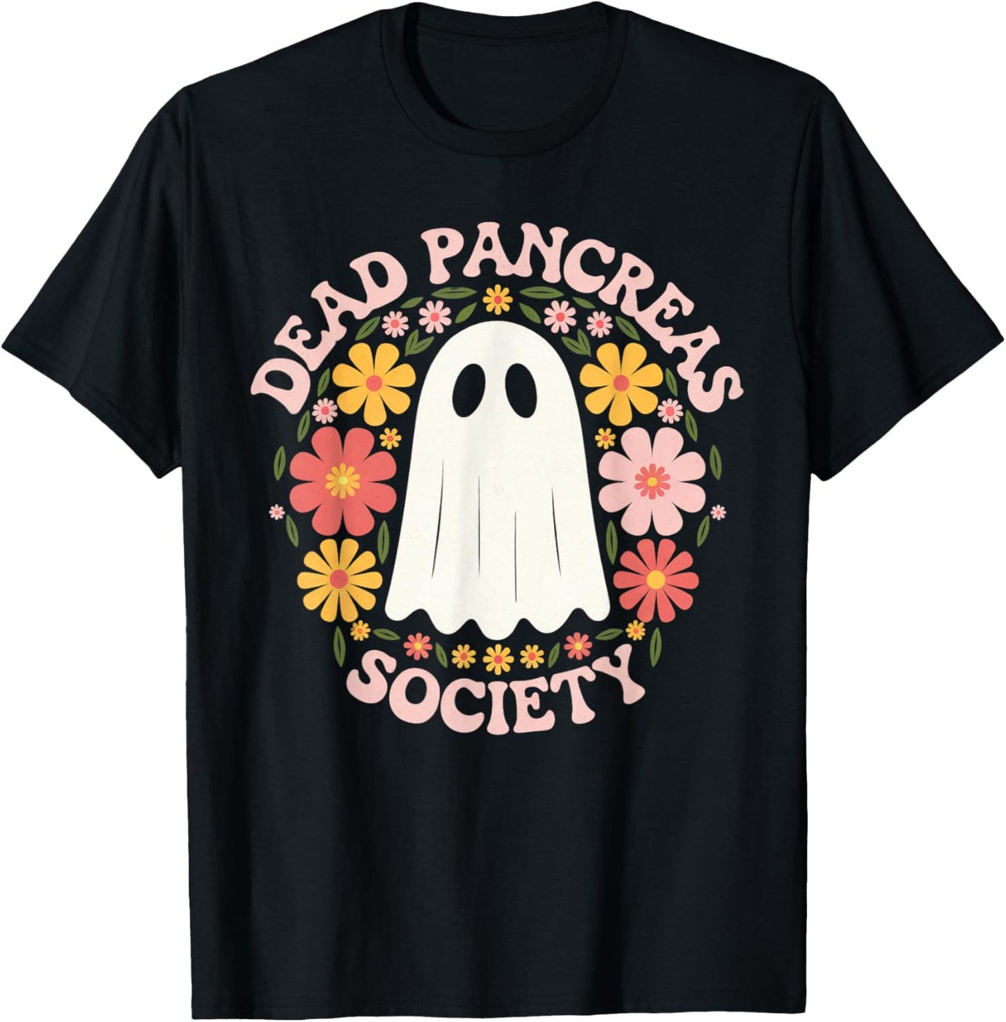 Dead Pancreas Society Ghost Diabetes Awareness T-Shirt - T-Shirt | Black