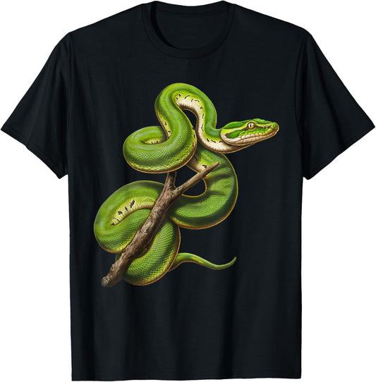 Green Tree Python Owner Reptiles for Snake Lover T-Shirt - T-Shirt | Black