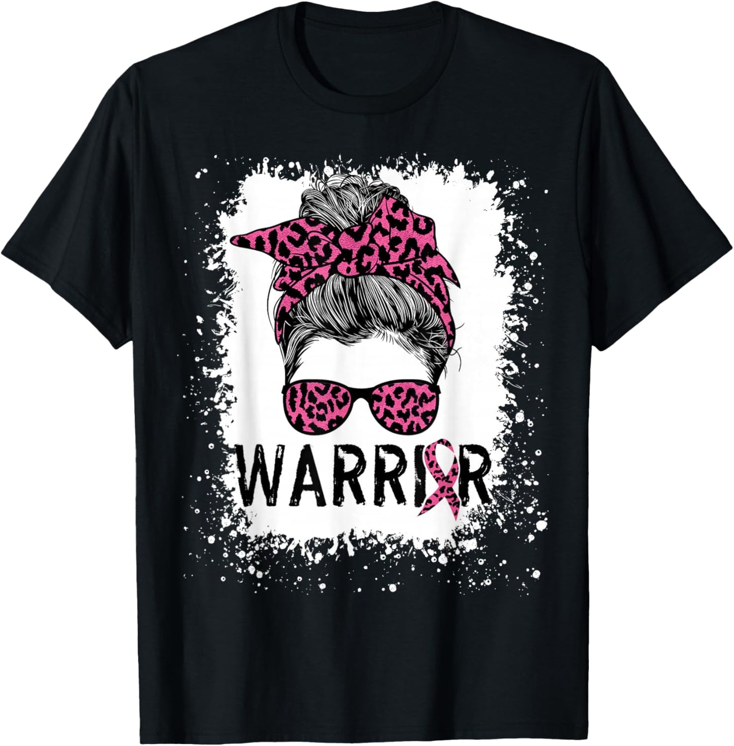 Warrior Breast Cancer Shirts Awareness Support Pink Ribbon T-Shirt - T-Shirt | Black