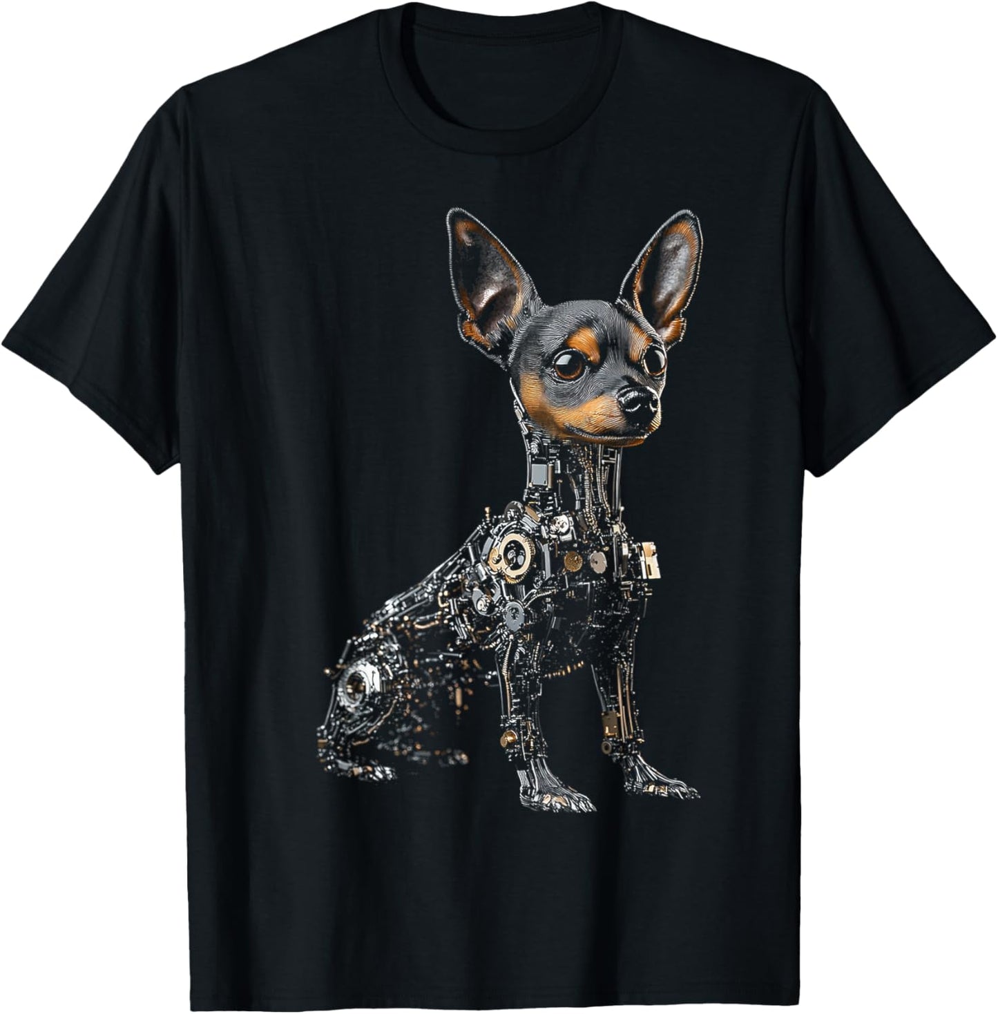Toy Terrier Dog Motif Pet Artwork Toy Terrier T-Shirt - T-Shirt | Black