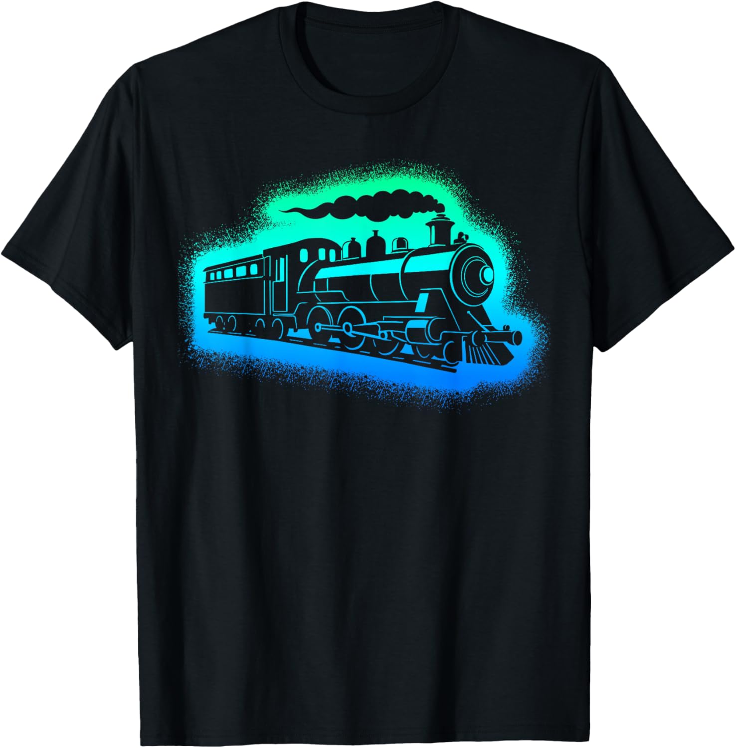 Steam Train Model Railway Children's Men's Boys Railway T-Shirt - T-Shirt | Black