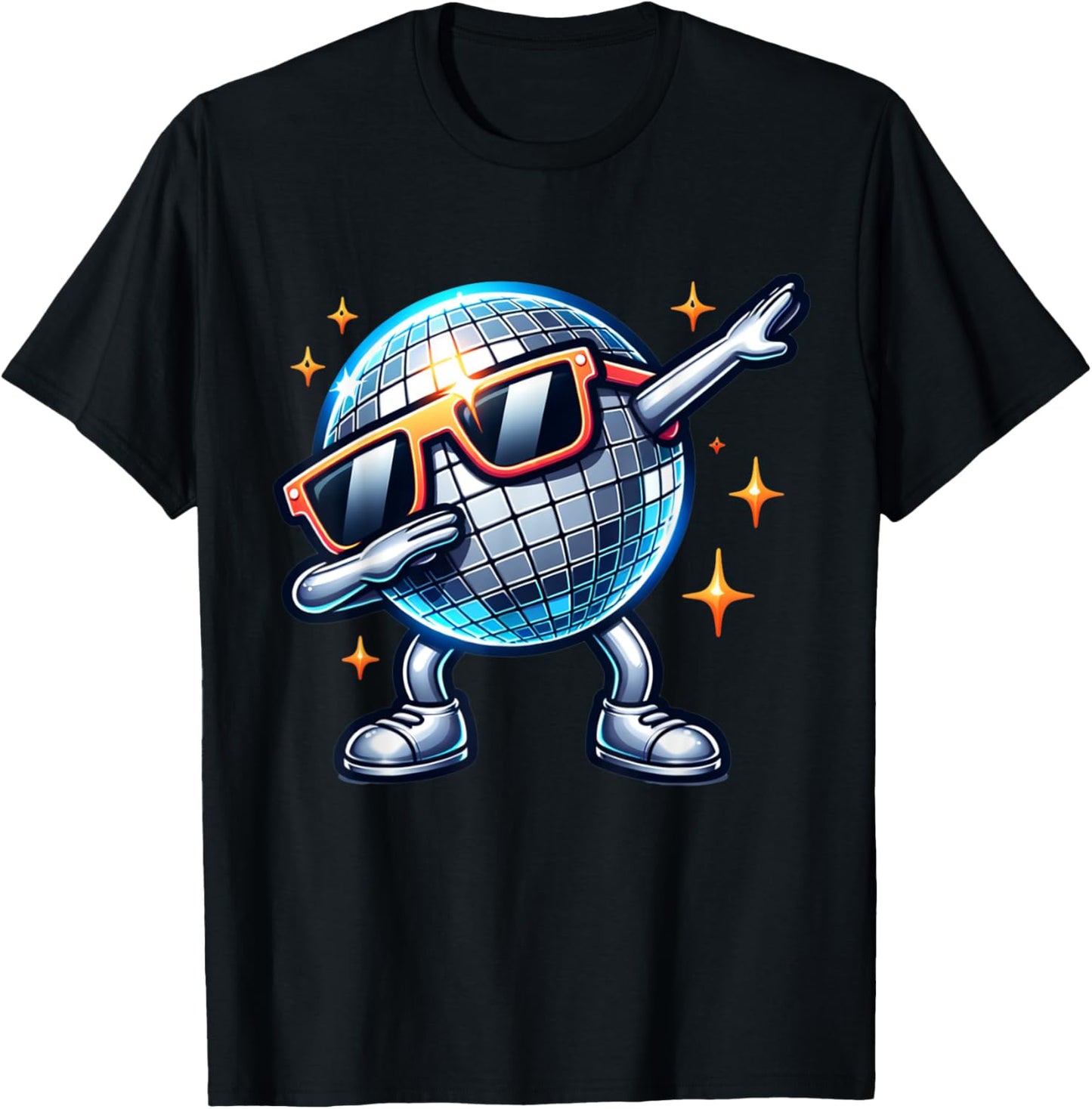 Retro Disco Ball Dabbing 70s Nightclub Dance Party Costume T-Shirt - T-Shirt | Black