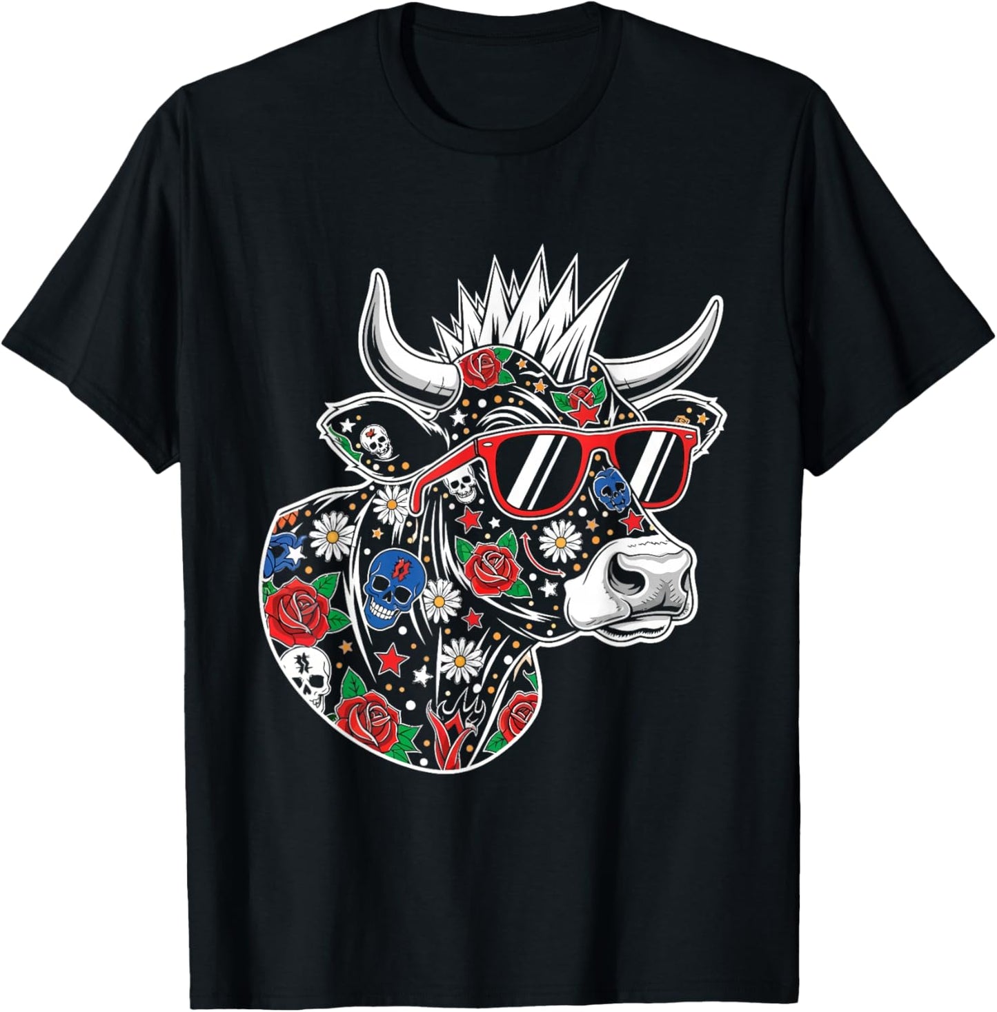 Punk Cow Punk Rocker for Toddlers Boys Kids Boys Design T-Shirt - T-Shirt | Black