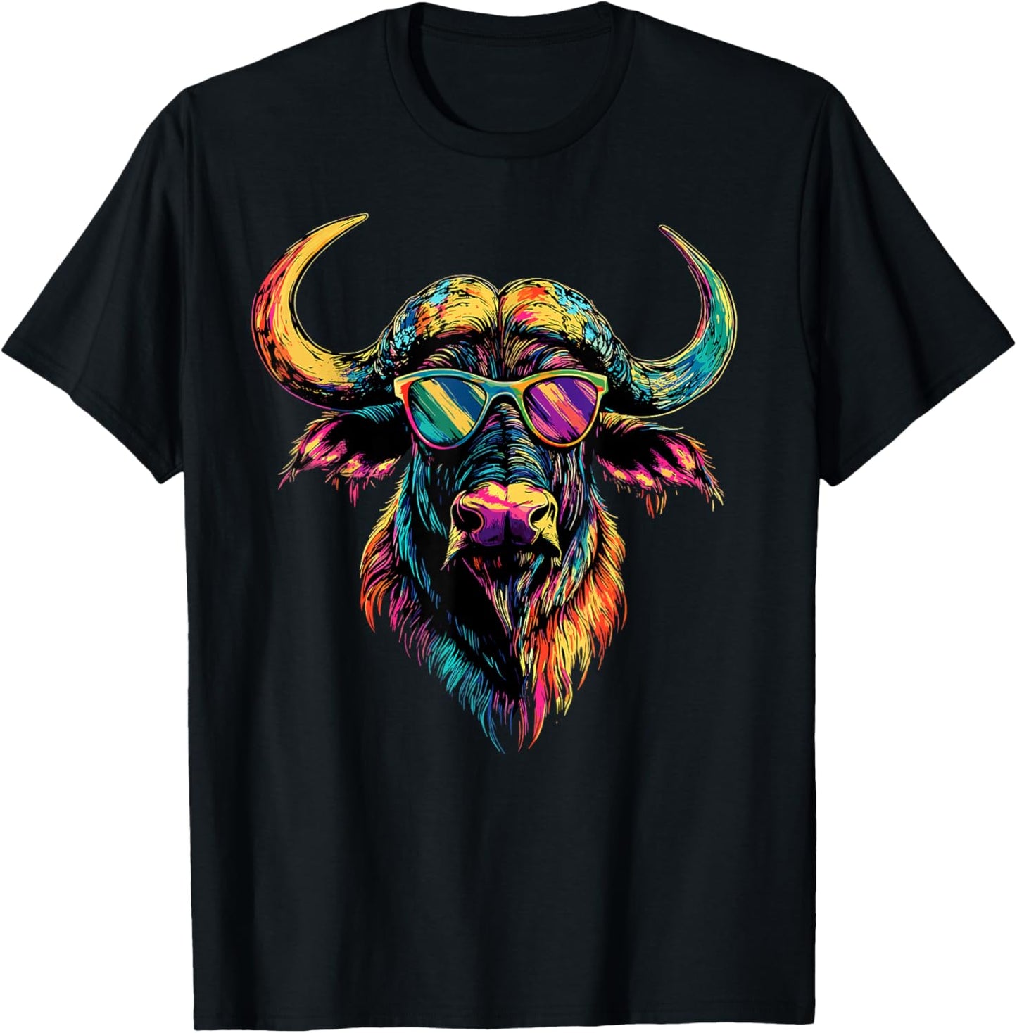 Buffalo Cape Water Buffalos Safari South African Buffalo T-Shirt - T-Shirt | Black