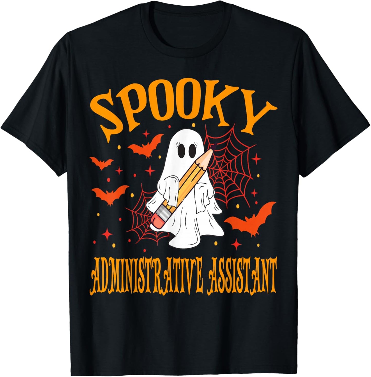 Spooky Administrative Assistant Halloween School T-Shirt - T-Shirt | Black