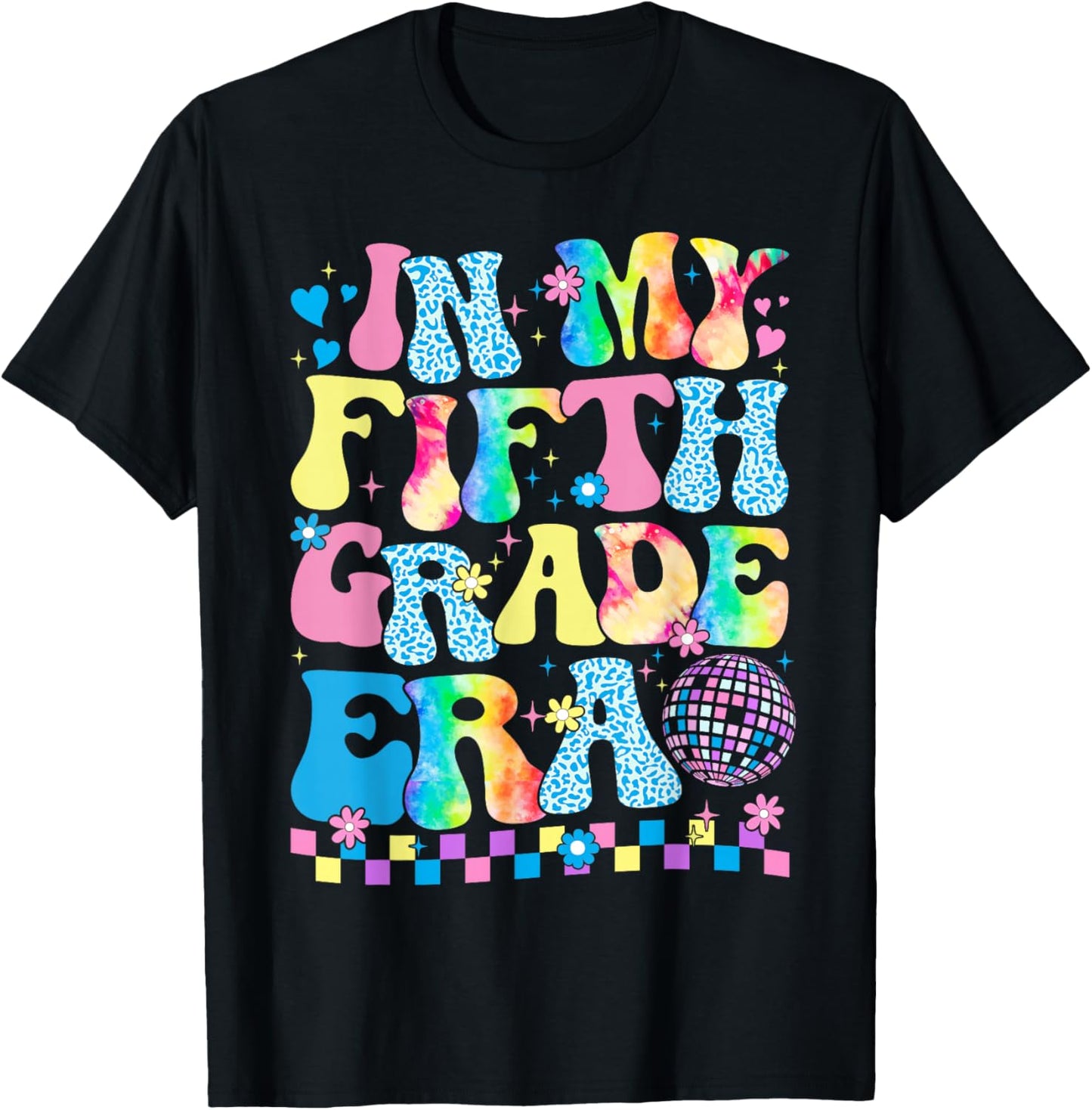 In My Fifth Grade Era Groovy Back To School Teachers Kids T-Shirt - T-Shirt | Black