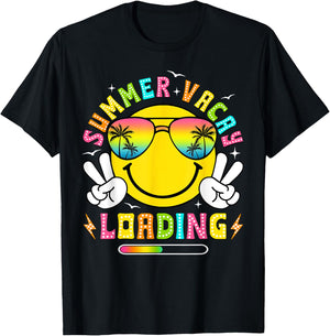 Summer Vacay Loading End Of School Year Summer Teacher Kids T-Shirt - T-Shirt | Black