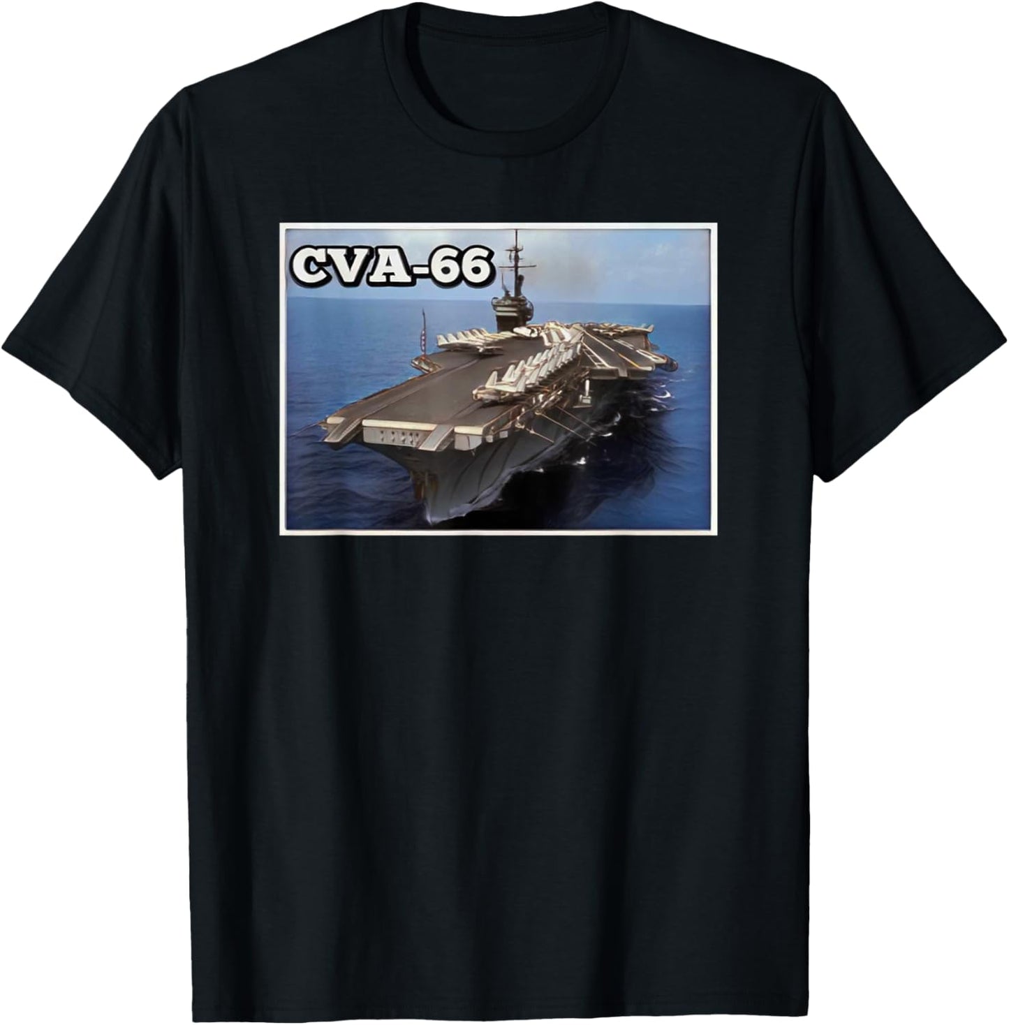 Aircraft Carrier USS America CVA-66 Father's Day Grandpa Dad T-Shirt - T-Shirt | Black