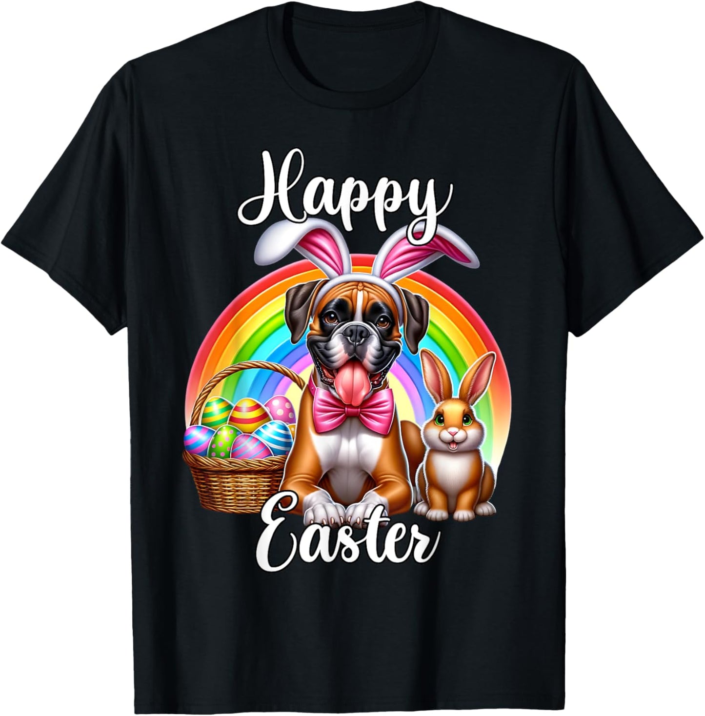 Boxer Dog Happy Easter Boxer Easter T-Shirt - T-Shirt | Black