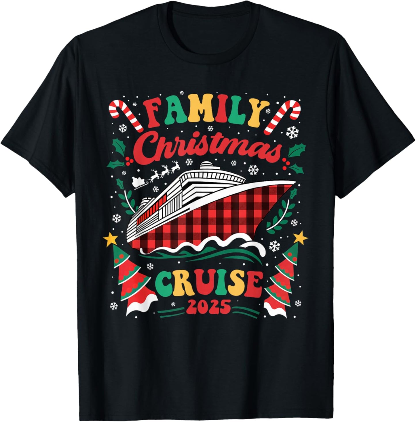 Family Christmas Cruise 2025 Family Matching Merry Christmas T-Shirt - T-Shirt | Black