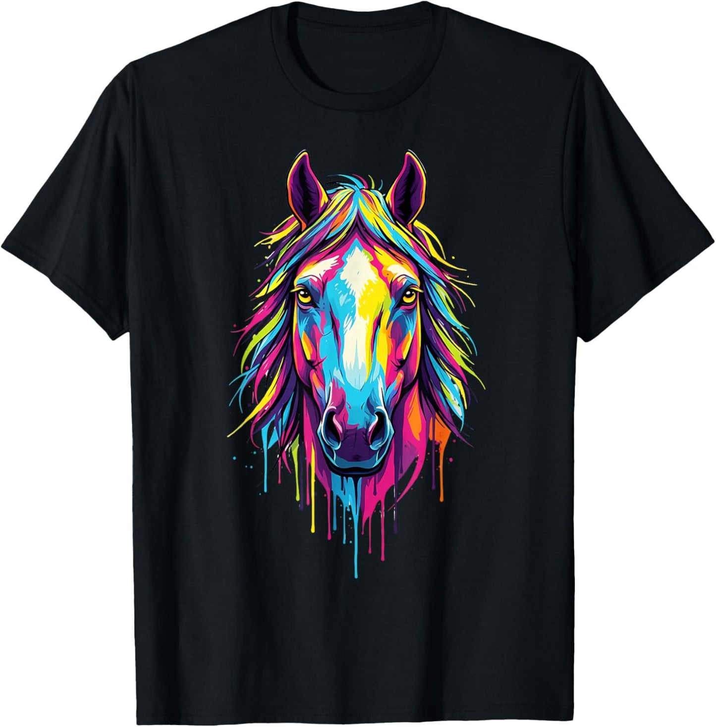 Aux Teintes Vives Design Artistique T-Shirt - T-Shirt | Black