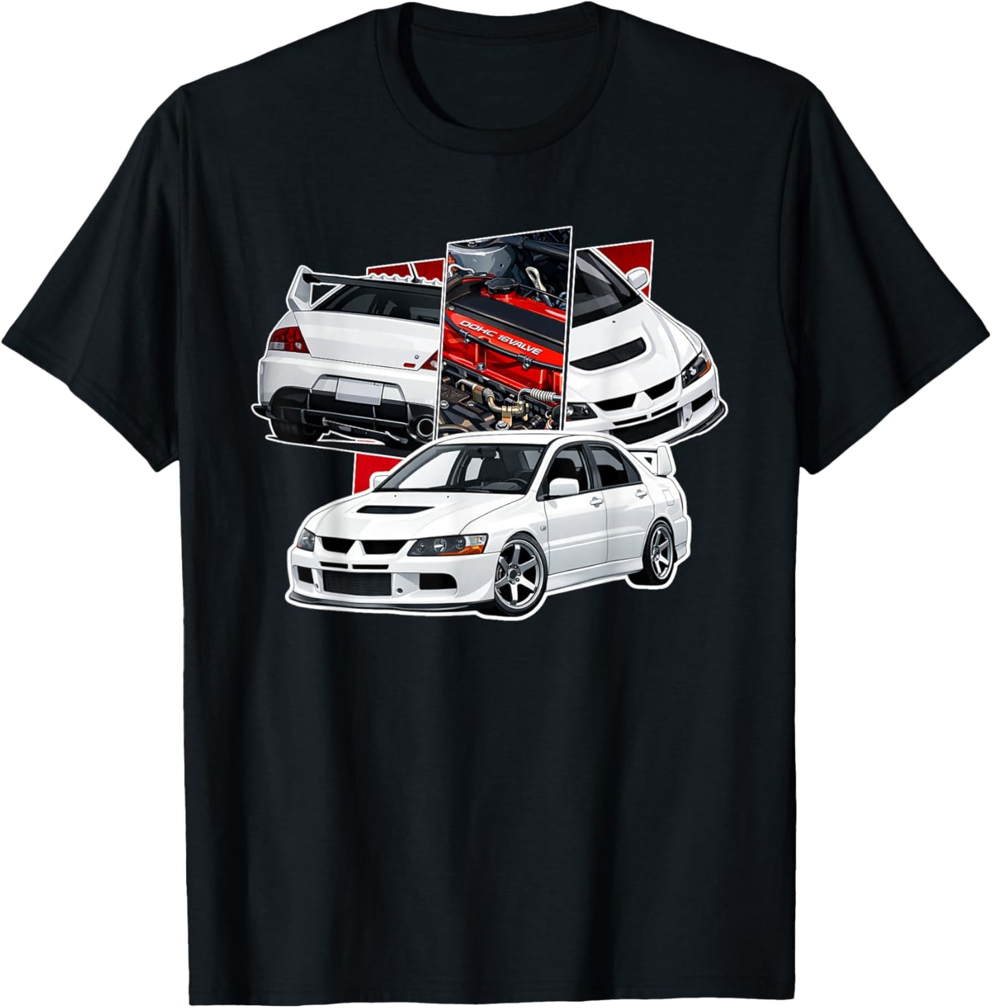 JDM Rally Auto Evo 9 Asphalt Japan Autos Für echte Tuner T-Shirt - T-Shirt | Black