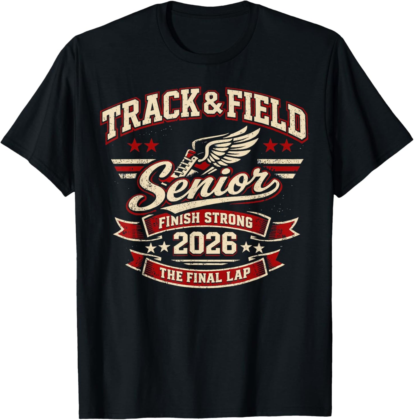 Senior 2026 Track and Field Final Lap Runner Graduation T-Shirt - T-Shirt | Black