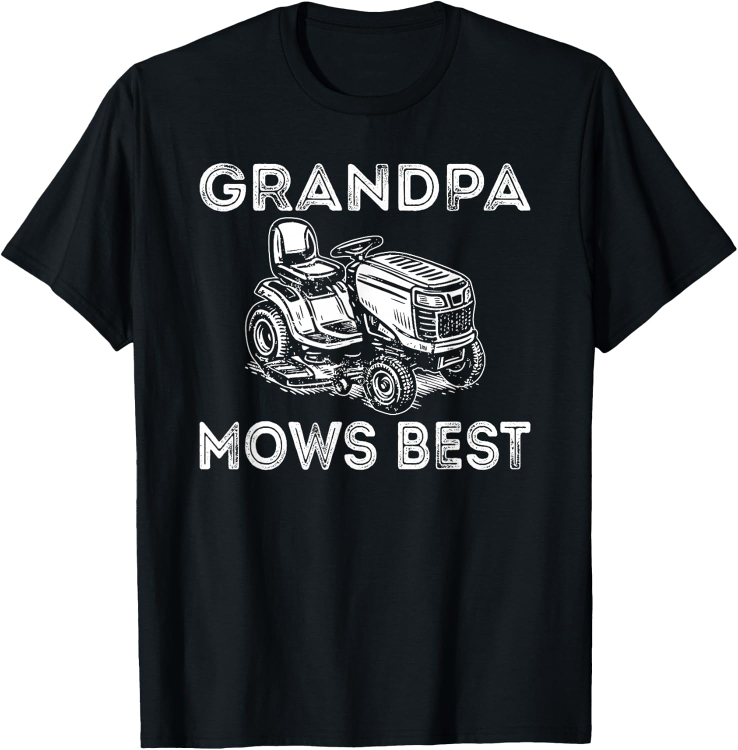 Grandpa Mows Best, Vintage Lawn Mower, Father's Day T-Shirt - T-Shirt | Black