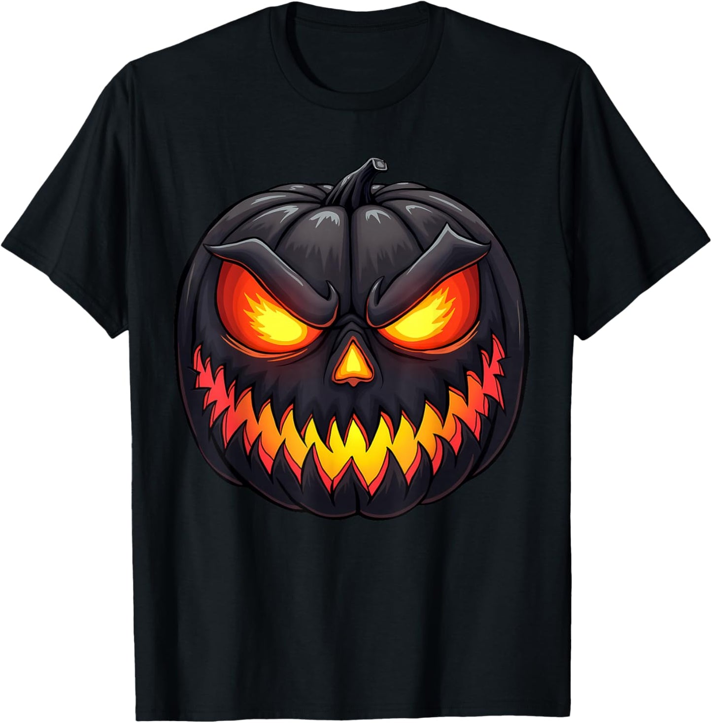 Scary Jack O Lantern Creepy Pumpkin Face Halloween Costume T-Shirt - T-Shirt | Black