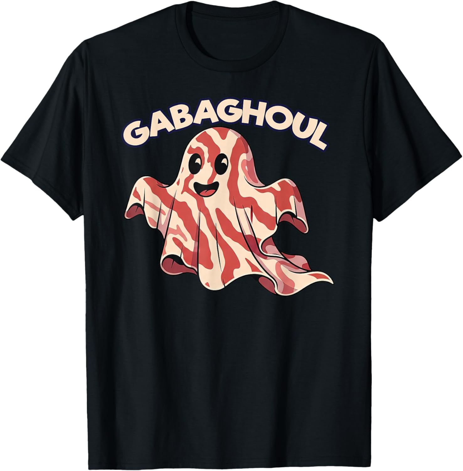 Gabaghoul Funny Italian Food Ghost Halloween Pun T-Shirt - T-Shirt | Black