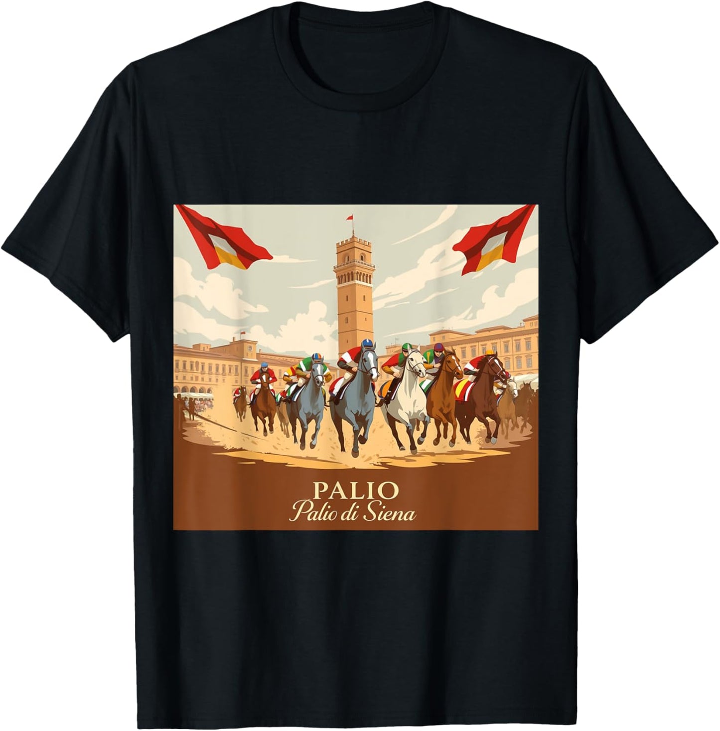 Palio di Siena Horse Race T-Shirt - T-Shirt | Black