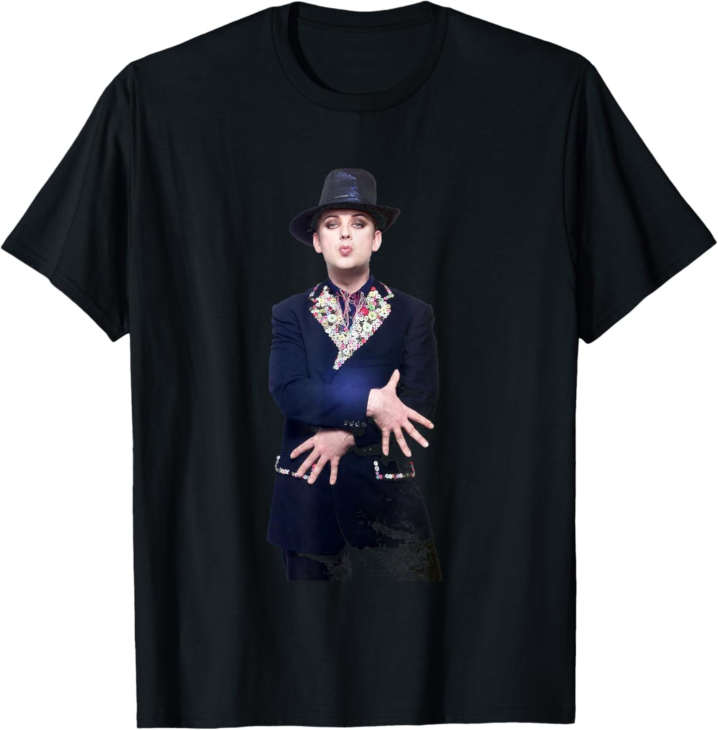 Culture Club Singer Boy George Studio Shoot T-Shirt - T-Shirt | Black