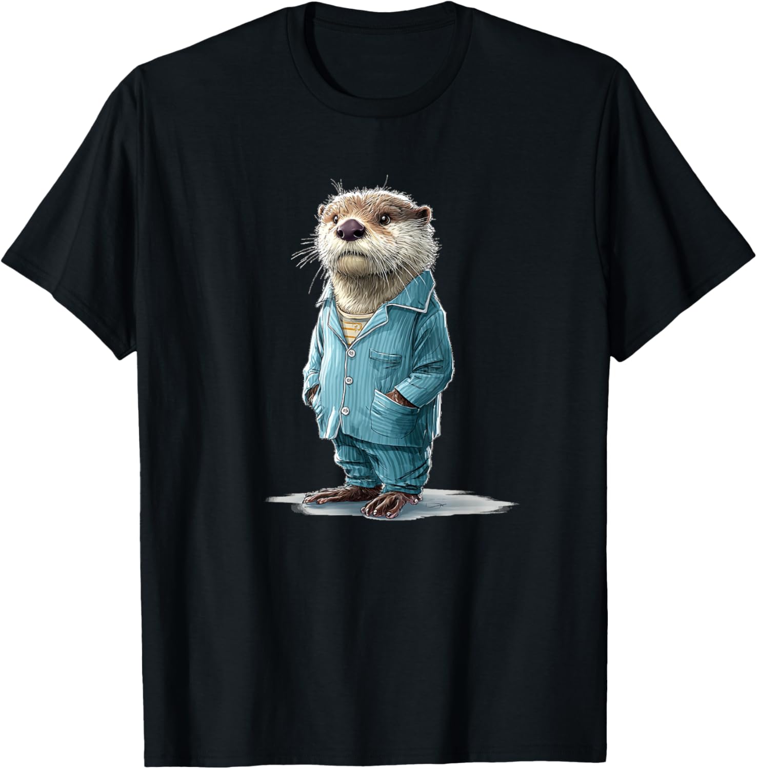 Stunning Otter Costume Pajamas for Lovers Nightwear T-Shirt - T-Shirt | Black