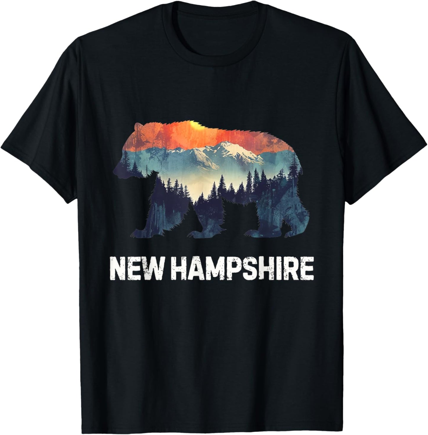 New Hampshire Bear T-Shirt - T-Shirt | Black