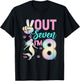 Peace Out Seven I'm 8 Mermaid 8th Birthday 8 Years Old Girls T-Shirt - T-Shirt | Black
