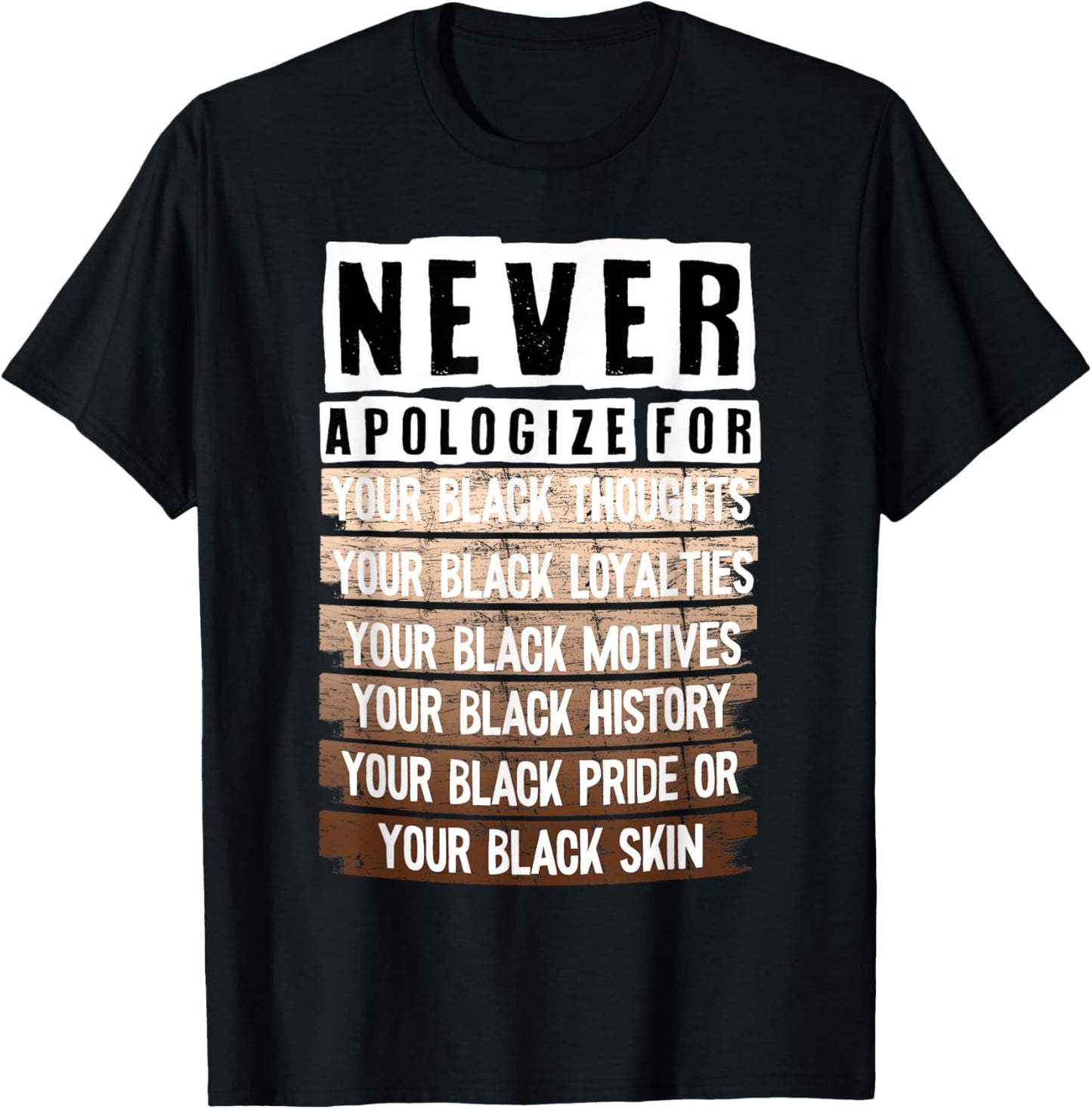 Never Apologize For Your Black Thoughts Your Black Loyalties T-Shirt - T-Shirt | Black