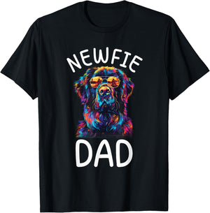 Newfoundland Dad Pop Art Design Newfoundland Dog Lovers T-Shirt - T-Shirt | Black