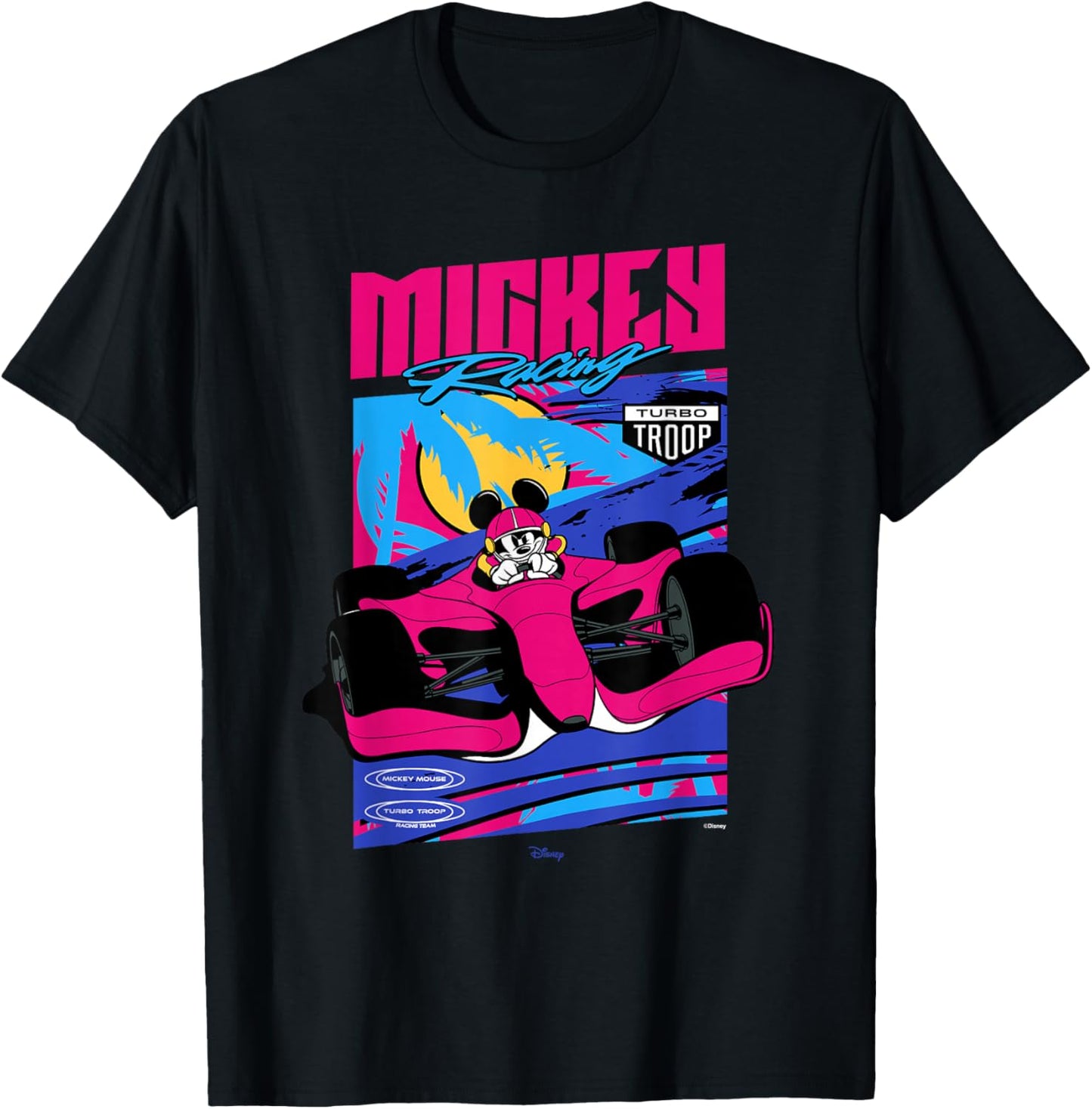 Disney Mickey Mouse Racing Turbo Troop T-Shirt - T-Shirt | Black