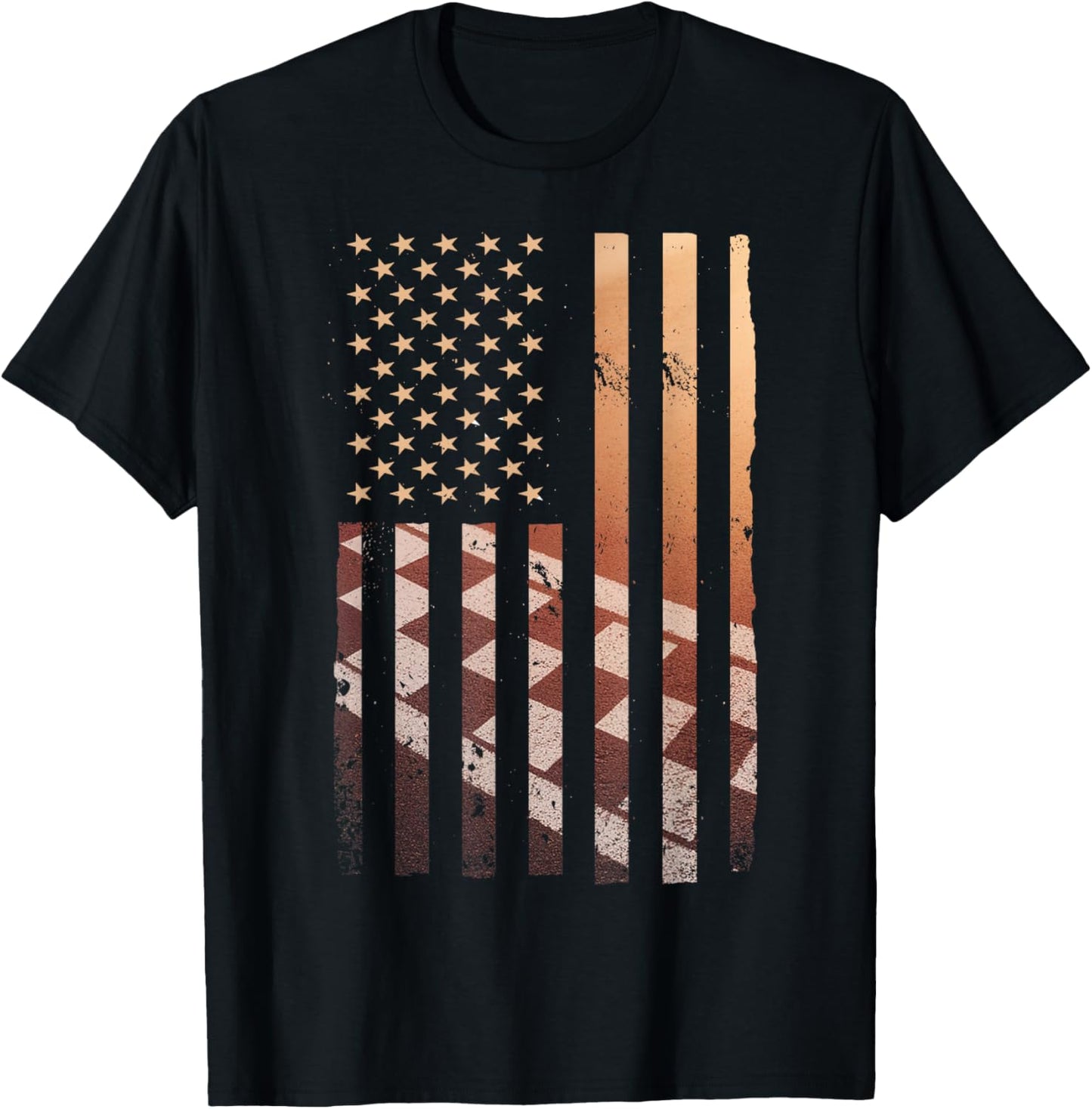 American Flag Racing Race Car USA Family Matching Pit Crew T-Shirt - T-Shirt | Black