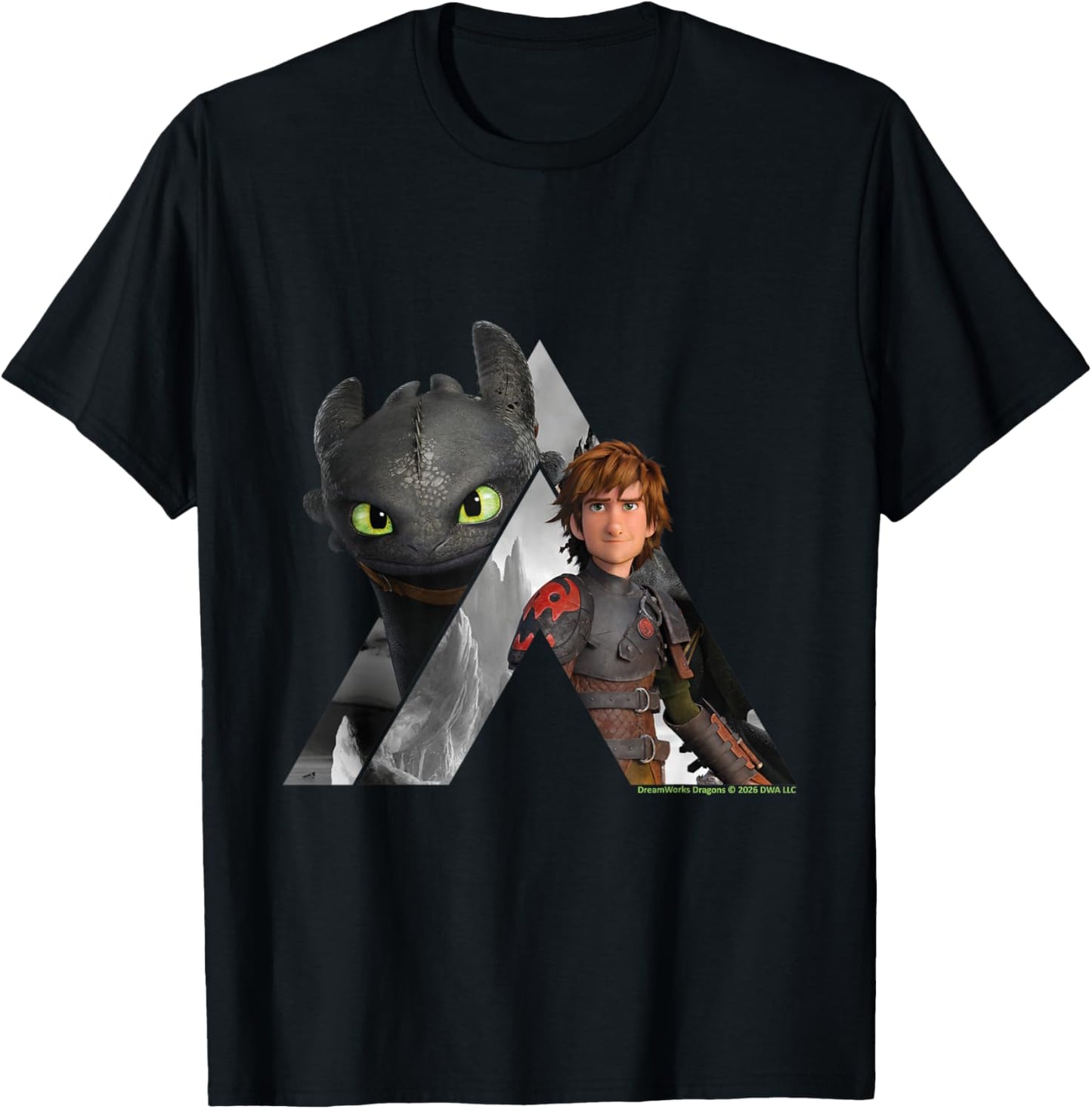 How to Train Your Dragon Toothless and Hiccup Viking Riders T-Shirt - T-Shirt | Black