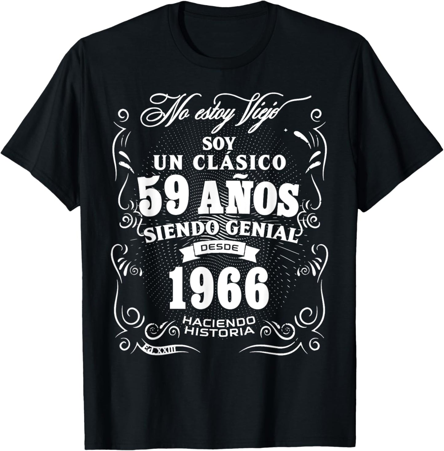 Vintage 59th Birthday Men Funny 1966 59 Birthday Spanish T-Shirt - T-Shirt | Black