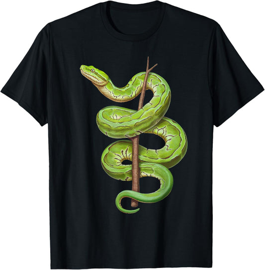 Green Tree Python Owner Reptiles for Snake Lover T-Shirt - T-Shirt | Black