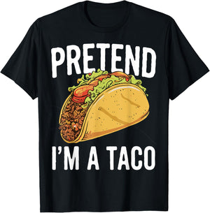 Pretend I'm A Taco Funny Halloween Japanese Noodle Costume T-Shirt - T-Shirt | Black