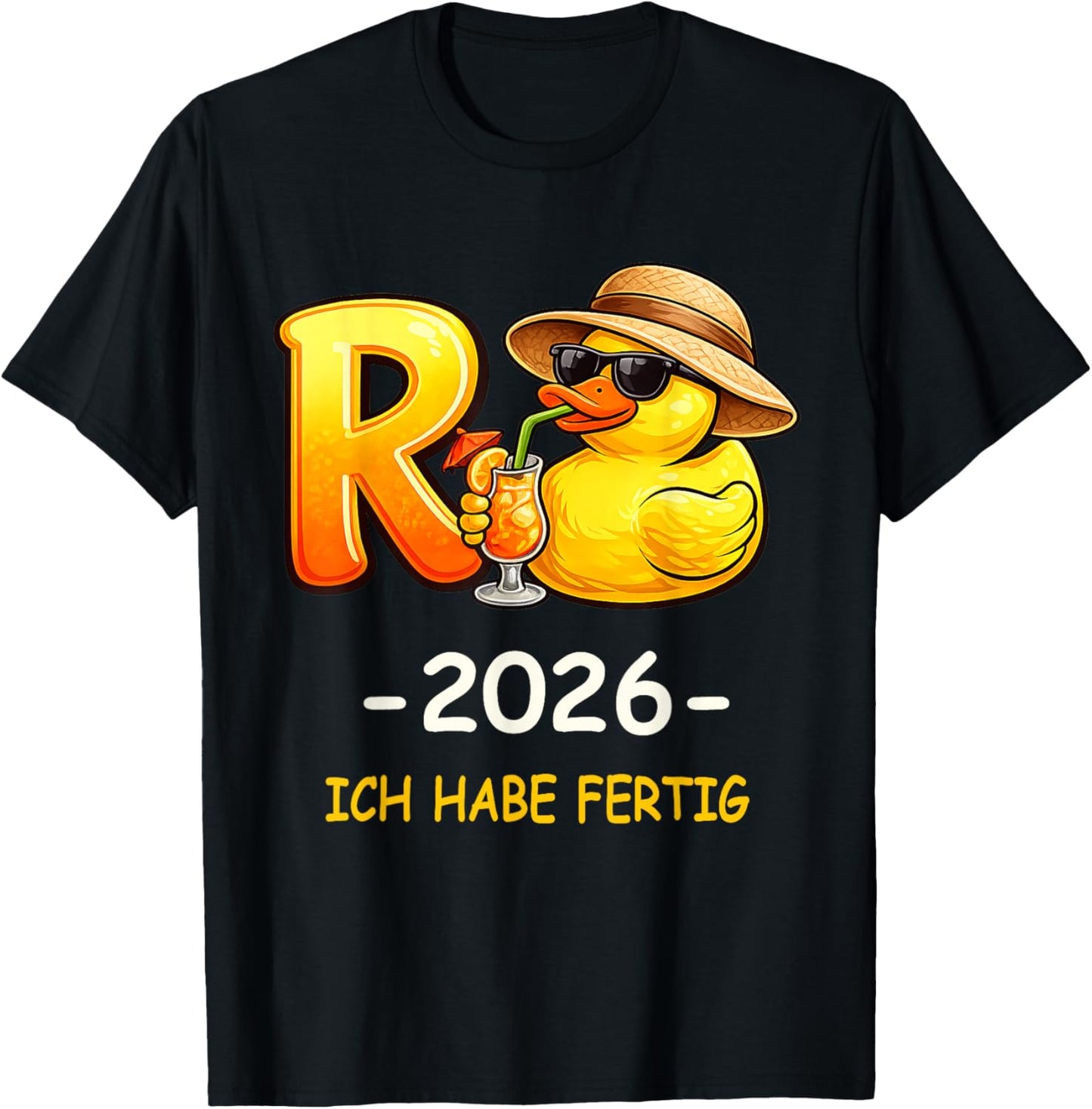 Rentner 2026 Ente Ich Habe fertig Ruhestand Rentnerin T-Shirt - T-Shirt | Black