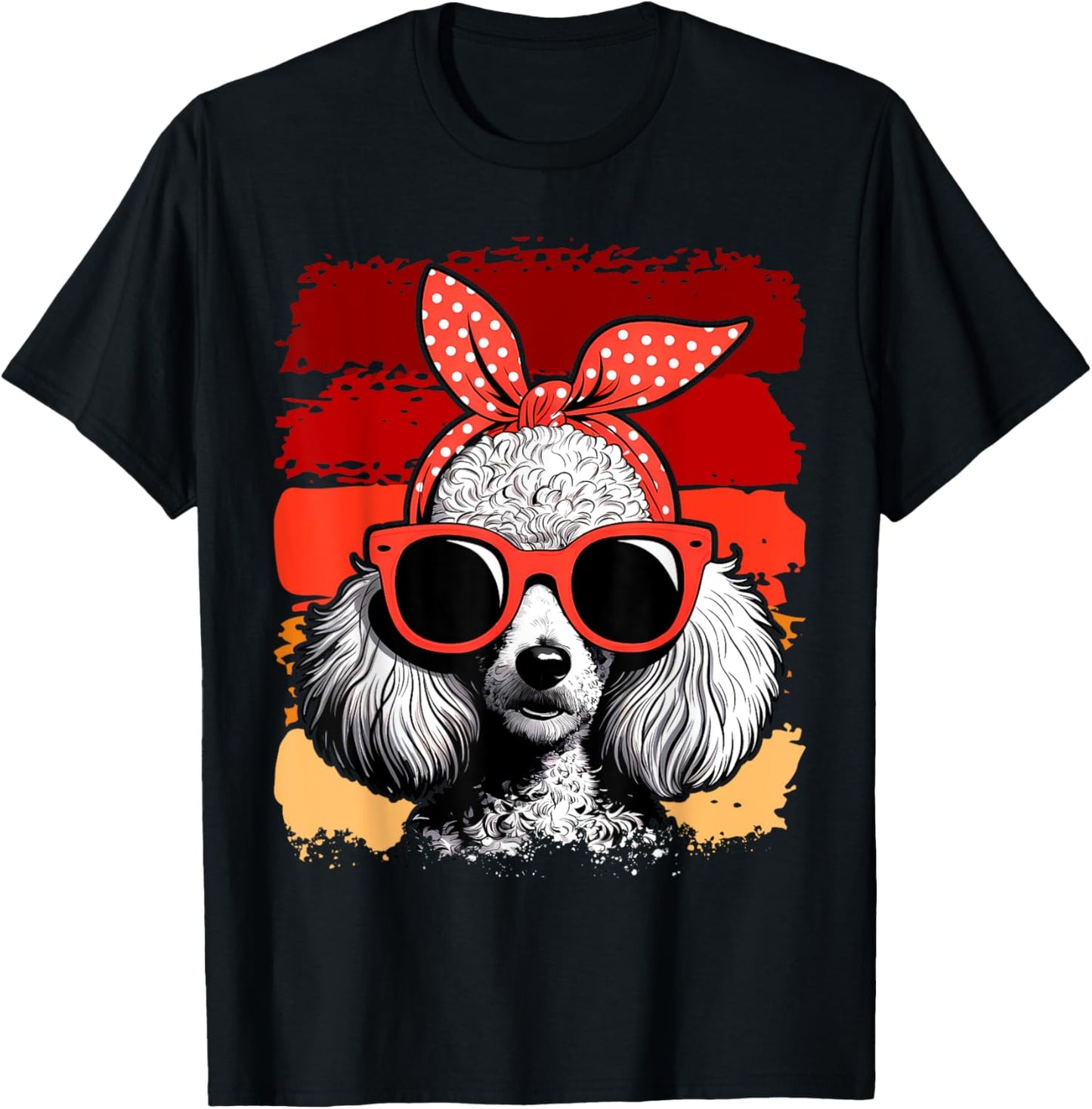 Poodle Dog Mom Bandana Sunglasses Mother's Day T-Shirt - T-Shirt | Black