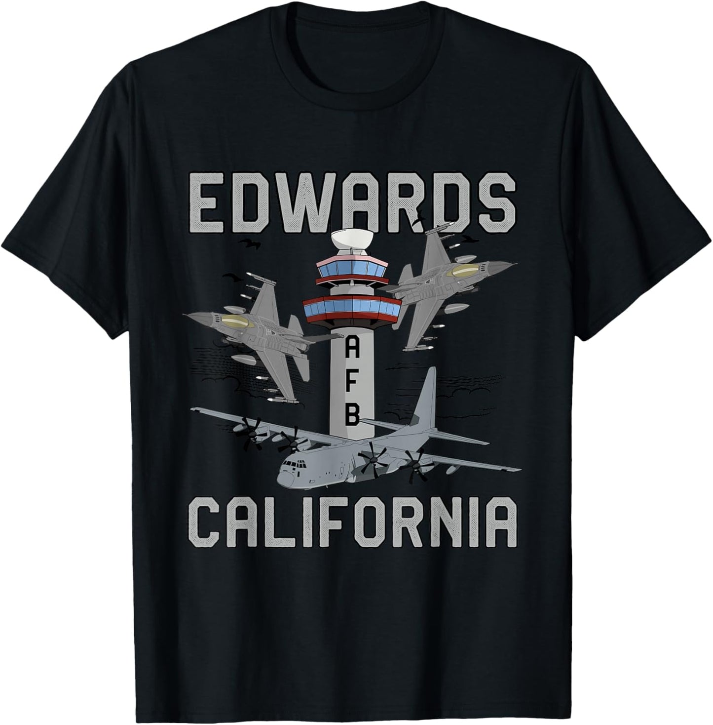 Edwards AFB California Air Force Base Airman Veteran T-Shirt - T-Shirt | Black
