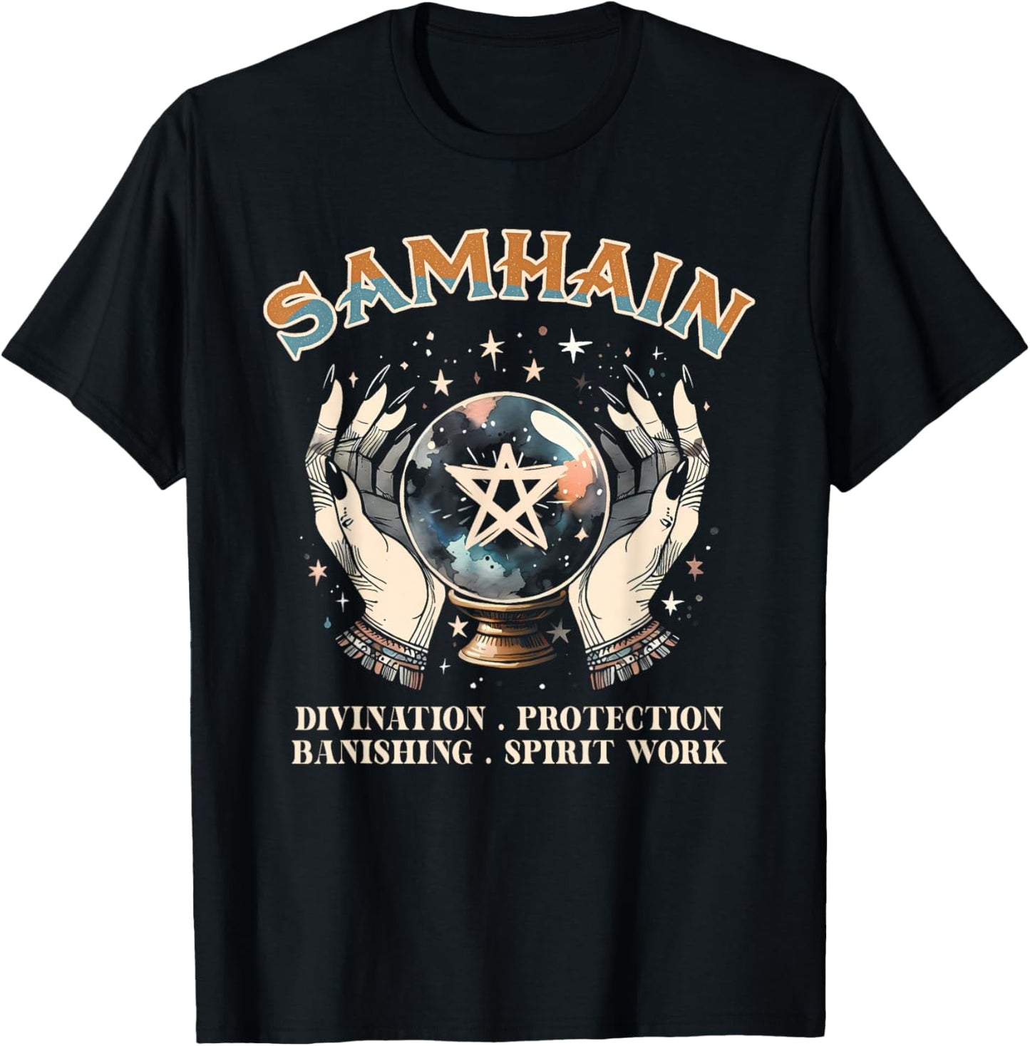 Samhain Wheel Of The Year Solstice Celebration Pagan Samhain T-Shirt - T-Shirt | Black
