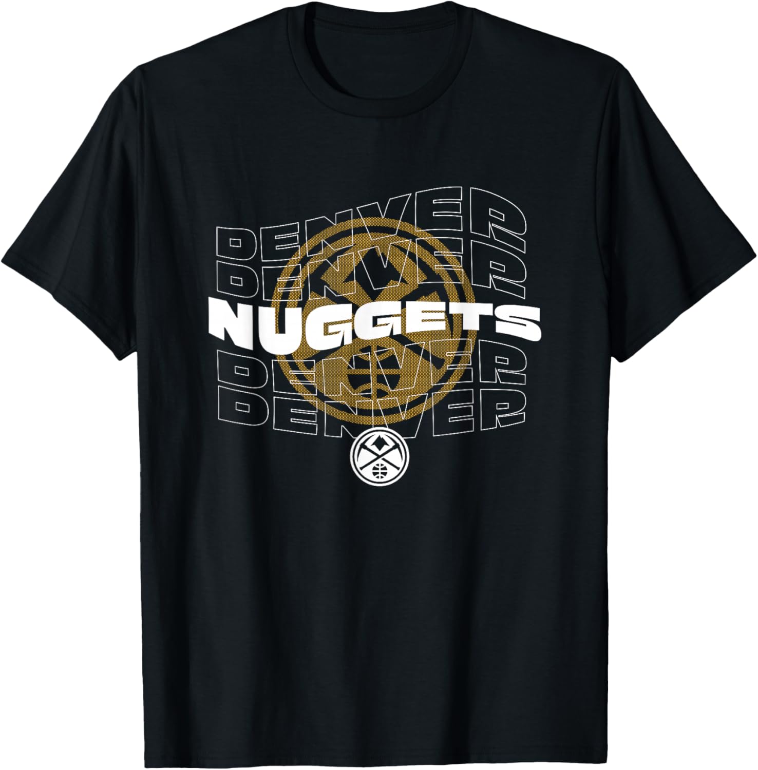 NBA Denver Nuggets Wave Outline Team Logo T-Shirt - T-Shirt | Black