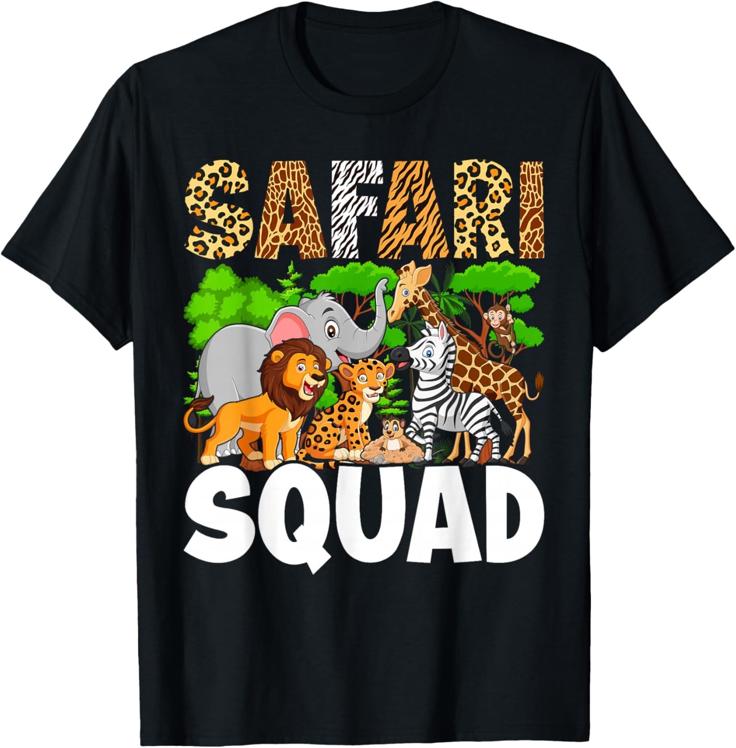 Safari Lovers Zoo Safari Squad T-Shirt - T-Shirt | Black