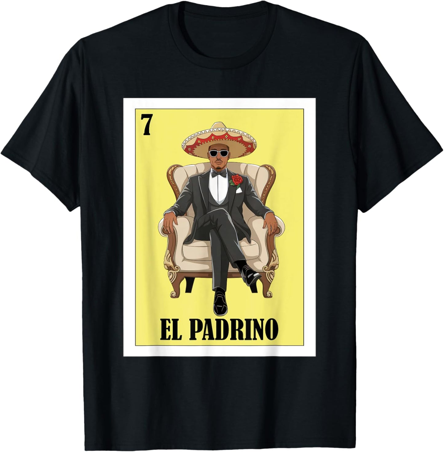 Funny Mexican Baptism Baby Shower Design Padrino Proposal T-Shirt - T-Shirt | Black