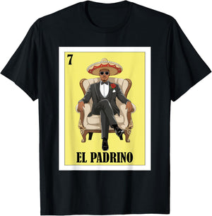 Funny Mexican Baptism Baby Shower Design Padrino Proposal T-Shirt - T-Shirt | Black