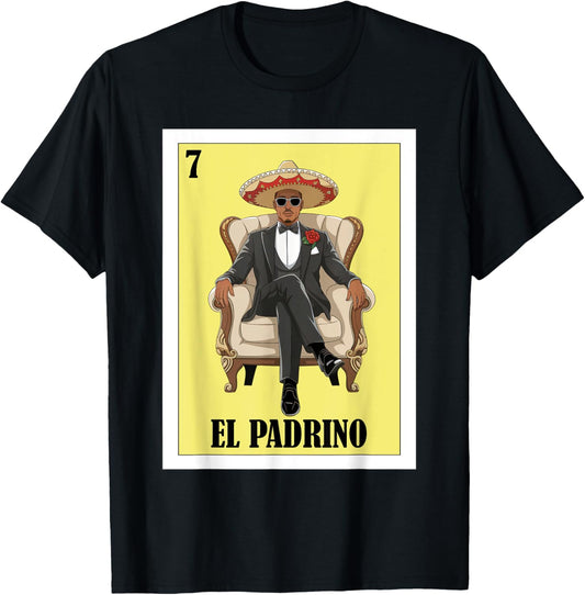 Funny Mexican Baptism Baby Shower Design Padrino Proposal T-Shirt - T-Shirt | Black
