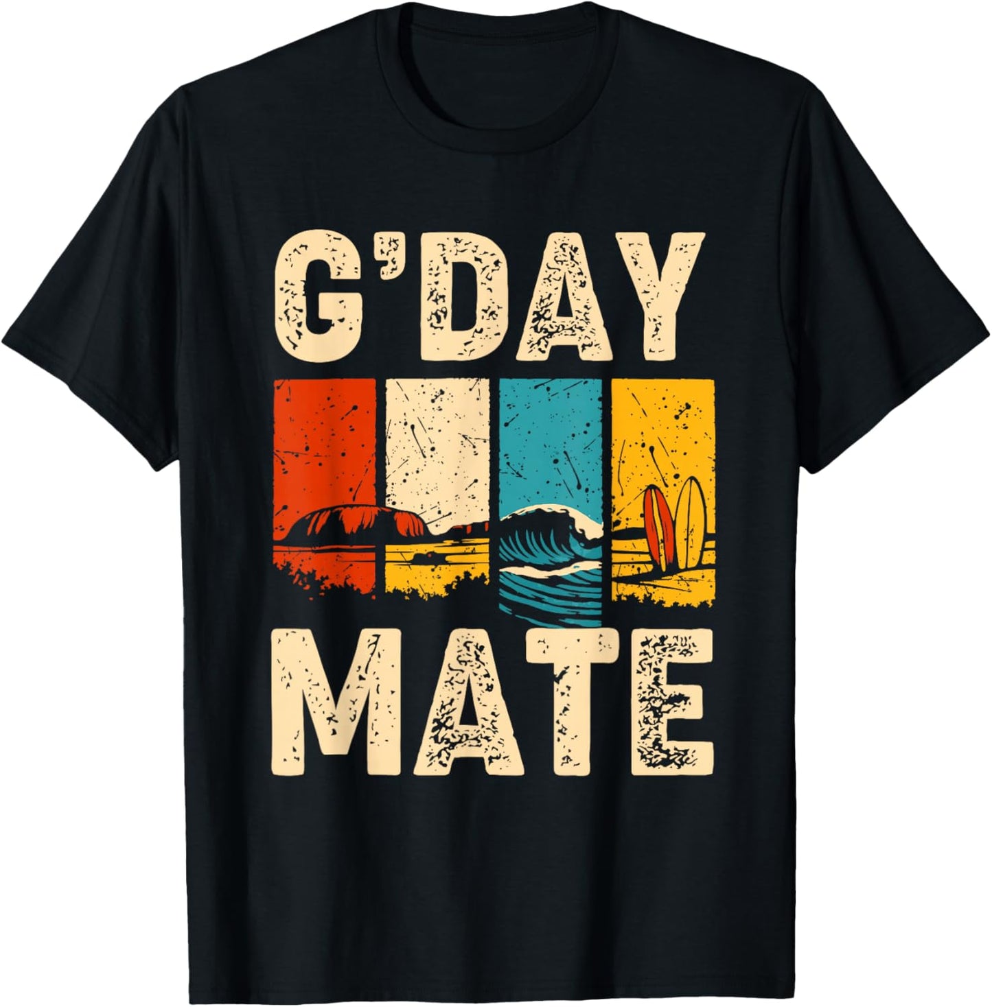 Australia G'Day Mate Shirt Aussie Funny Australian Nature T-Shirt - T-Shirt | Black