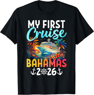 My First Cruise Bahamas 2026 First Time Cruiser Trip T-Shirt - T-Shirt | Black