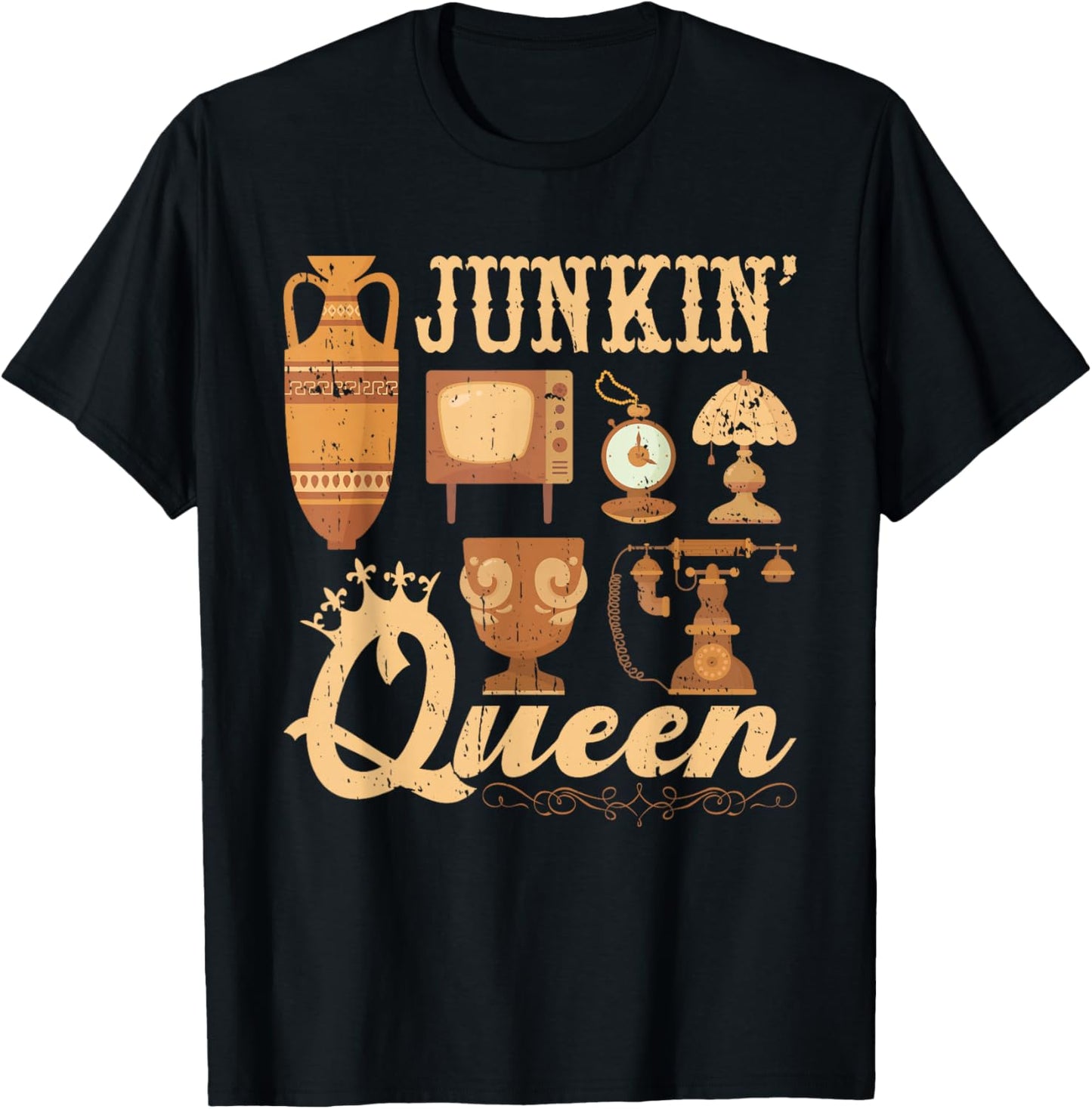 Junkin Queen Junking Antique Junk & Thrift T-Shirt - T-Shirt | Black