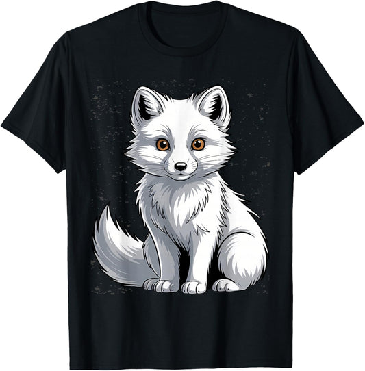 Arctic Animals Cute Artic Fox Lover Pajamas T-Shirt - T-Shirt | Black