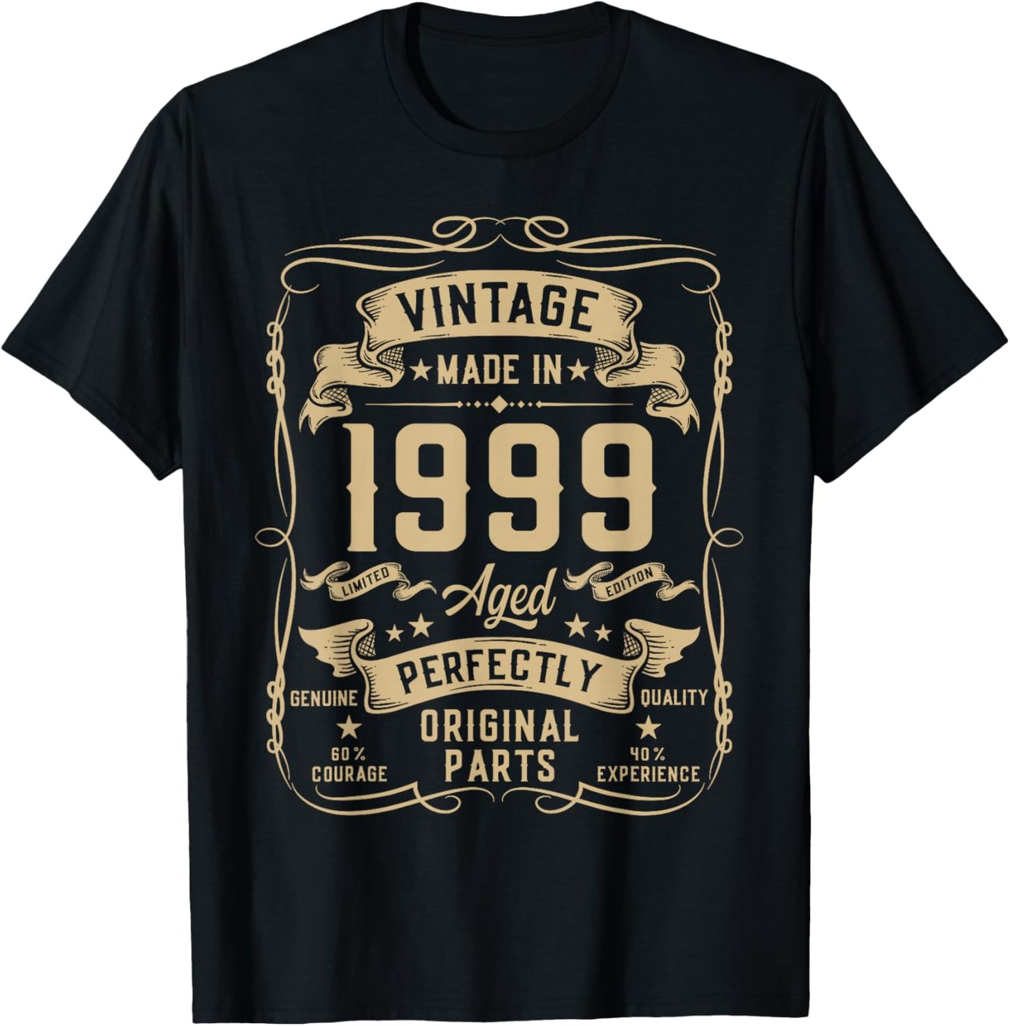 Vintage 1999 27yr 27th Birthday Gifts 27 Years Old T-Shirt - T-Shirt | Black