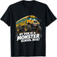 Monster School Bus Ride Funny Kids Big Wheel Truck Lover T-Shirt - T-Shirt | Black