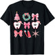 Christmas Coquette Bow Orthodontic Dental Dental Crew T-Shirt - T-Shirt | Black