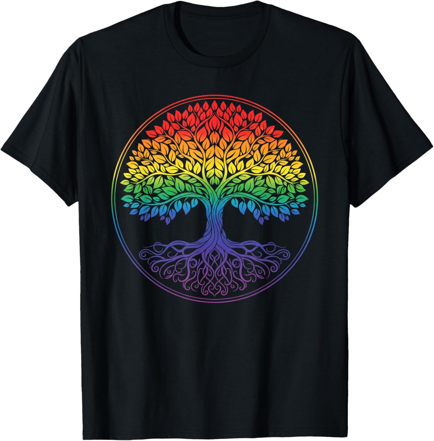 Tree Life Rinabow LGBTQ Ally Pride Support T-Shirt - T-Shirt | Black